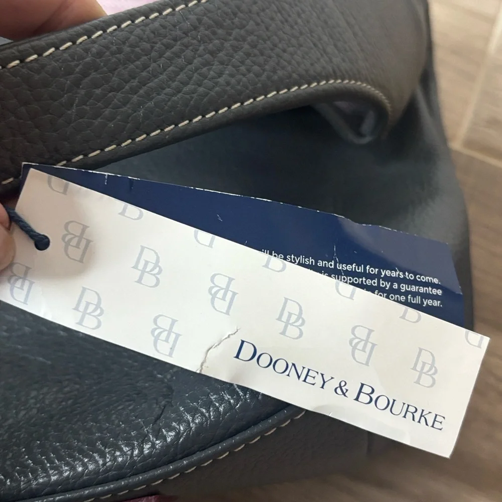 Dooney & Bourke NEW Dark Gray Logo Lock Shoulder Bag in perfect condition